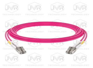 PATCH CORD LC/UPC-LC/UPC - 1.5 METROS OM4, 3MM, LSZH, SM, MULTIMODO DUPLEX VIOLET